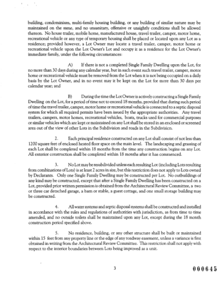 Featherstone Restrictive Covenants Page 3